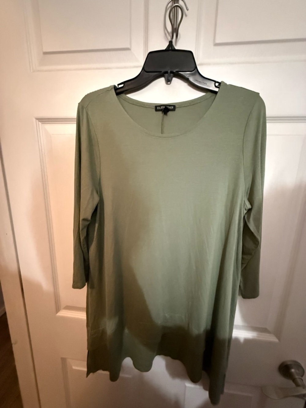 Eileen Fisher Sage Green 3/4 Sleeve Swing Tunic - Picture 5 of 6